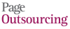 Logotipo de Page Outsourcing en texto negro y morado.