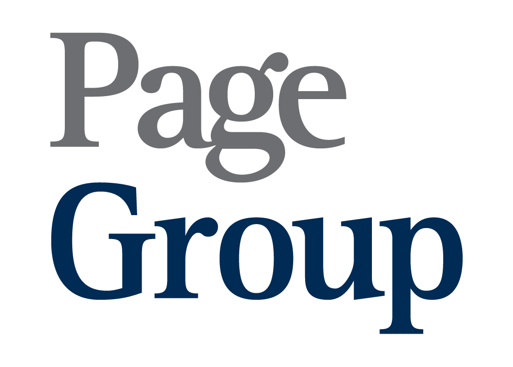 Logotipo de la empresa 'Page Group' con texto superpuesto.