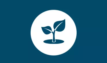 Icono de plántula en fondo azul